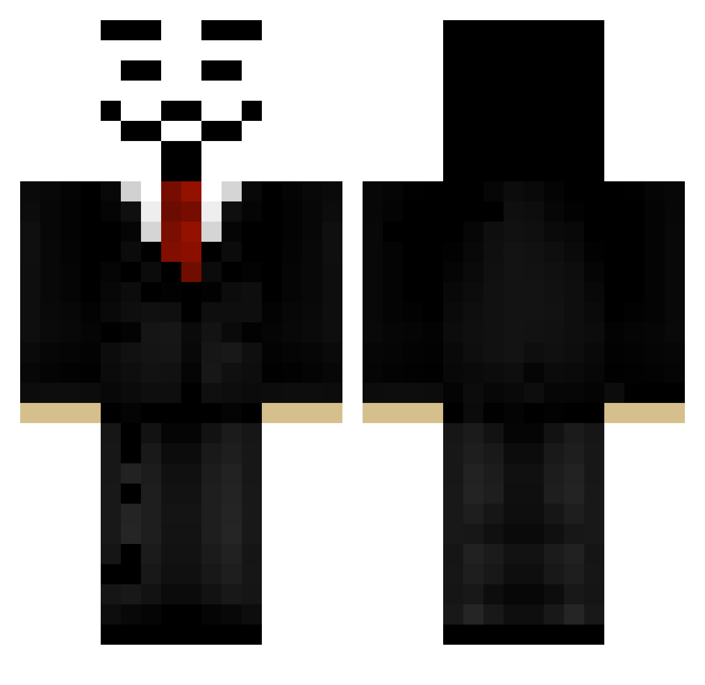 Selftely Minecraft skin, front and back view