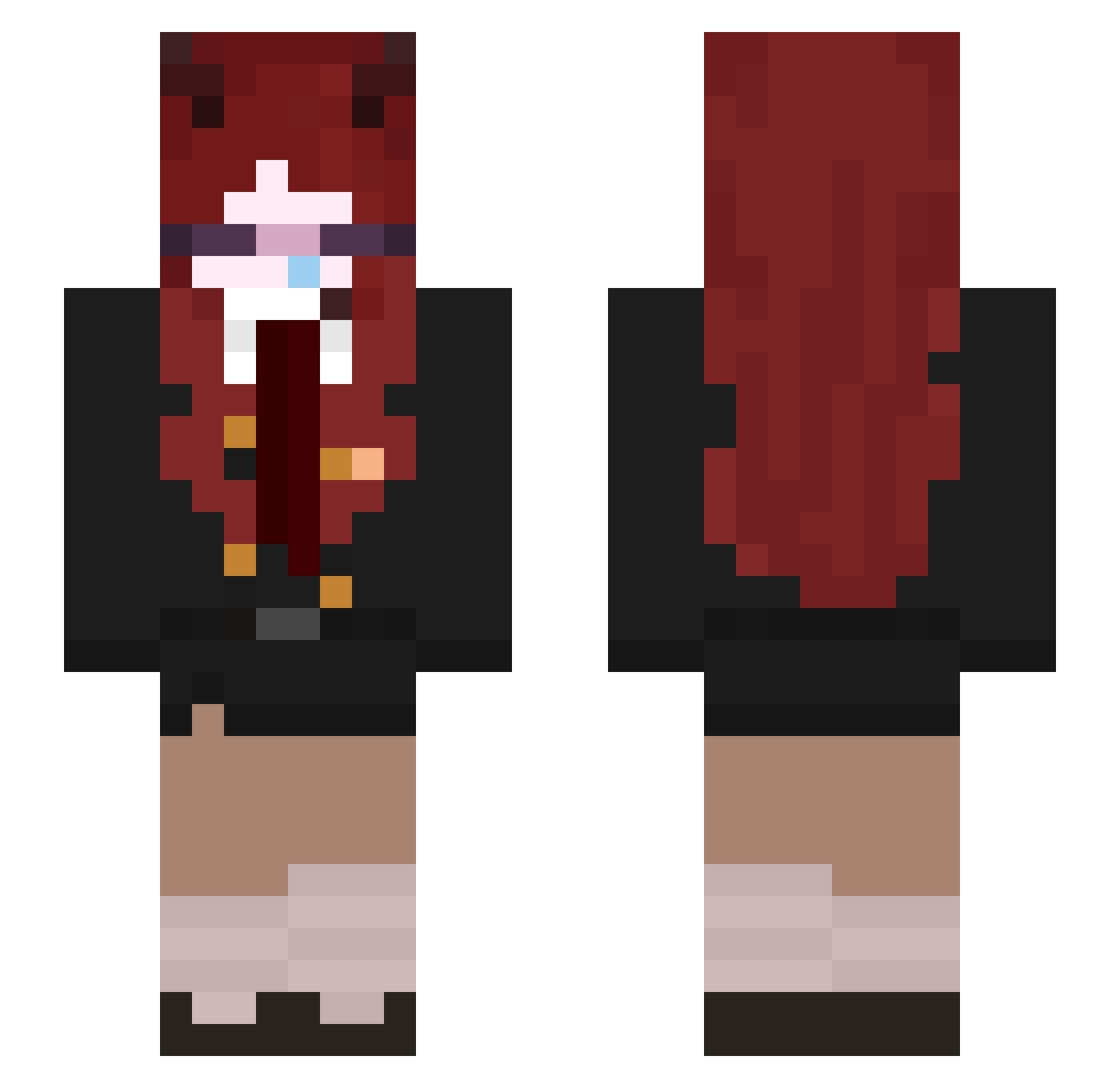 Pockles_ Minecraft skin, front and back view