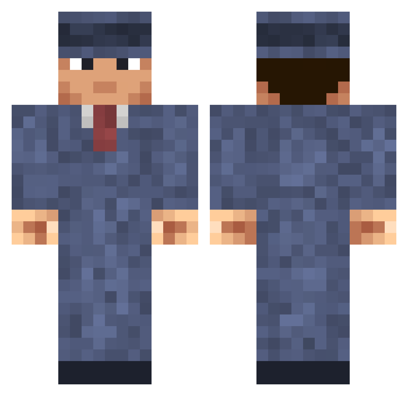 Jazzy_Games Minecraft skin, front and back view