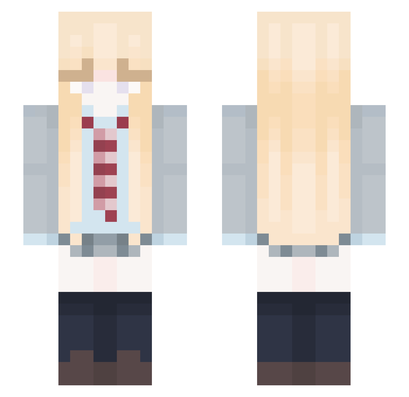 urbluestpookie Minecraft skin, front and back view