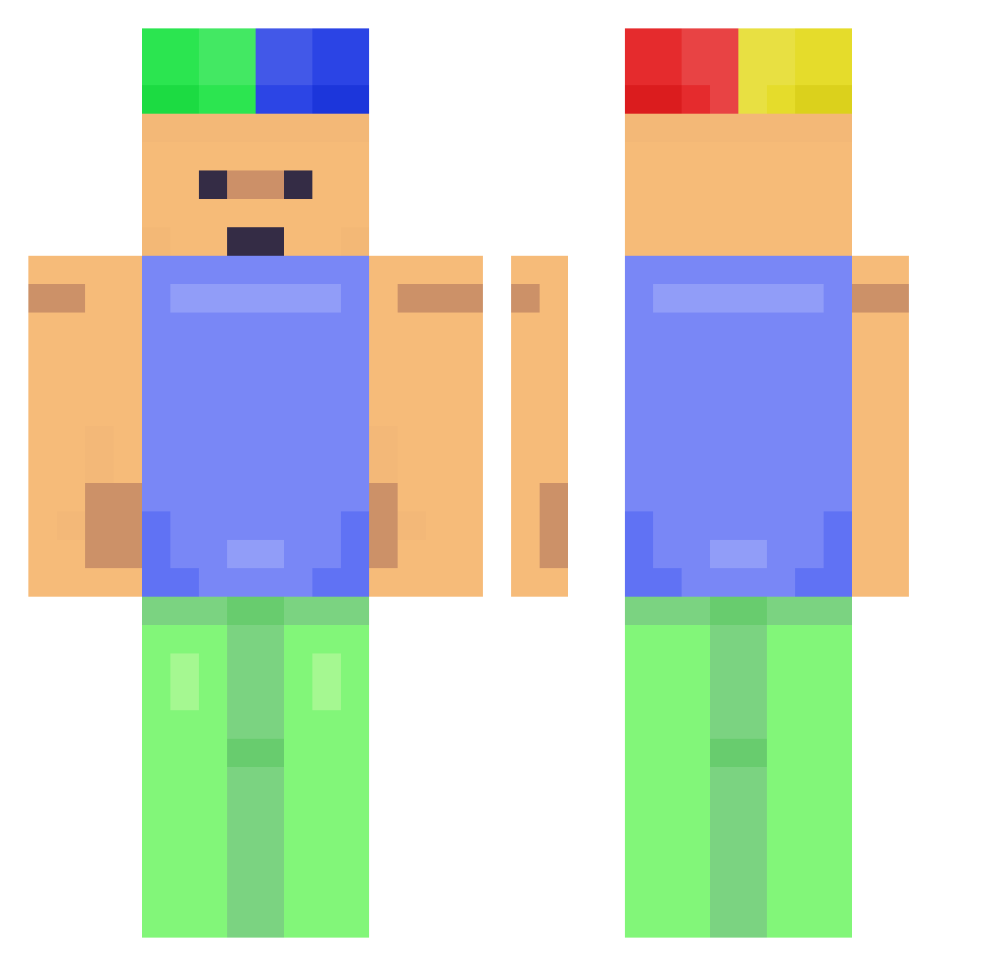 sometimeskaio Minecraft skin, front and back view