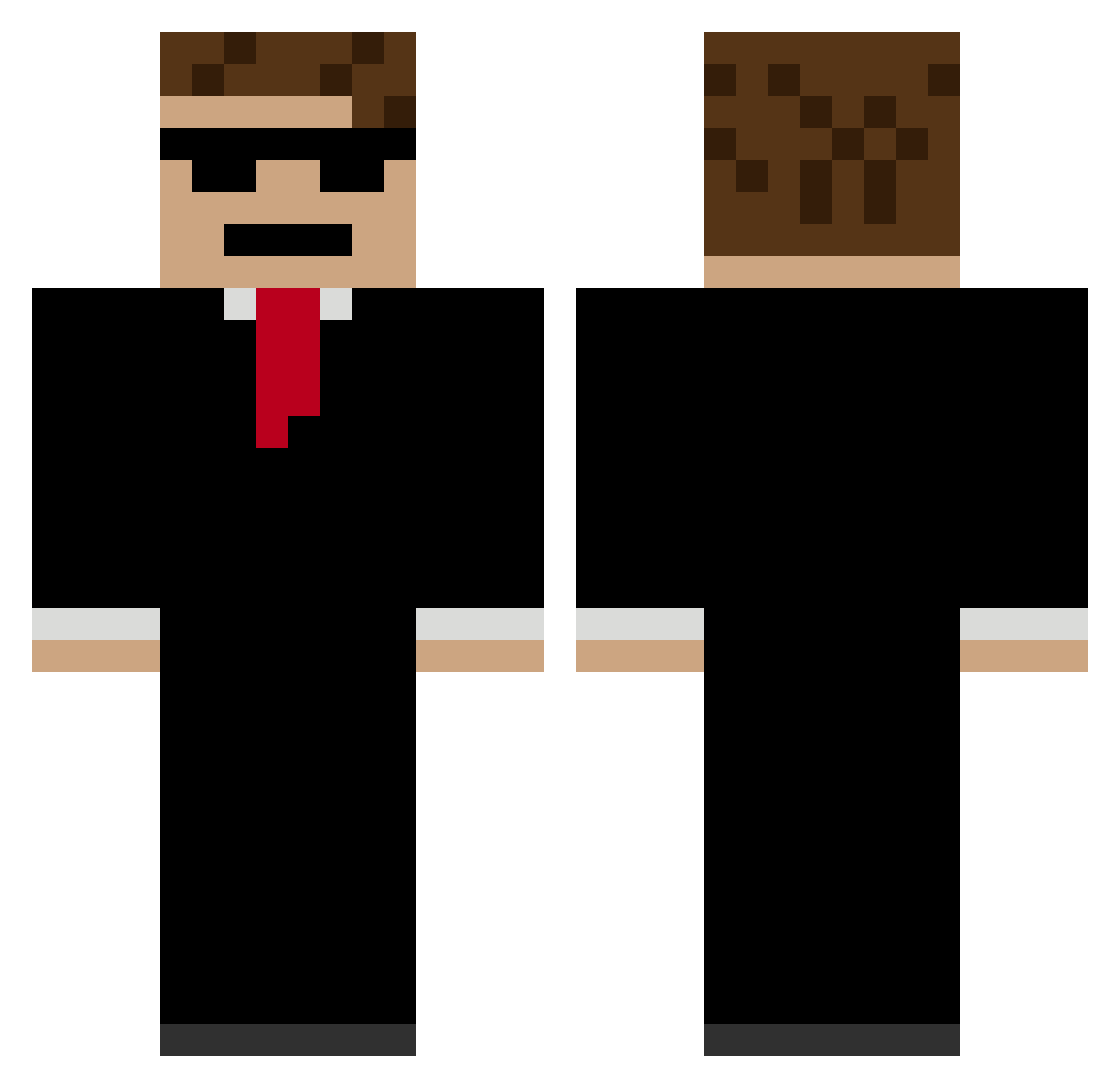 nyleXz Minecraft skin, front and back view
