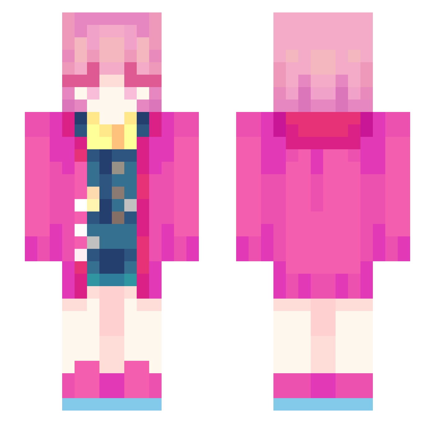 ChaeLizzy Minecraft skin, front and back view