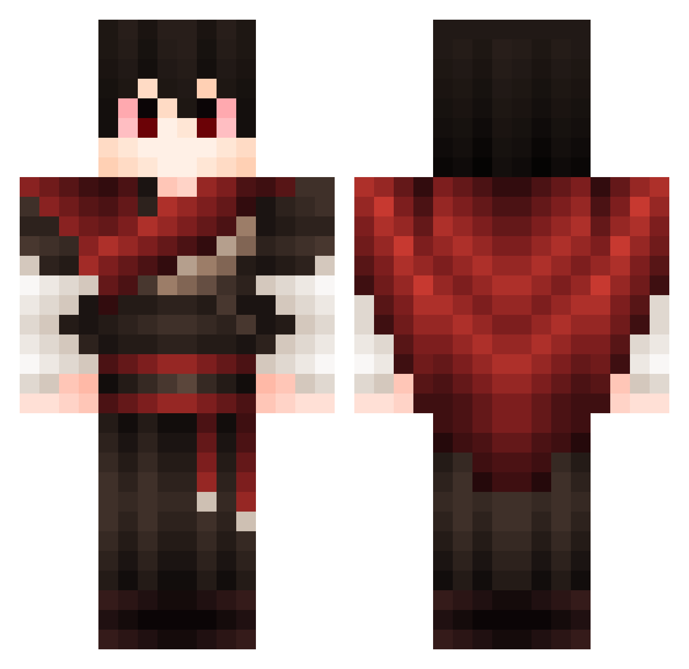zilzilkard Minecraft skin, front and back view