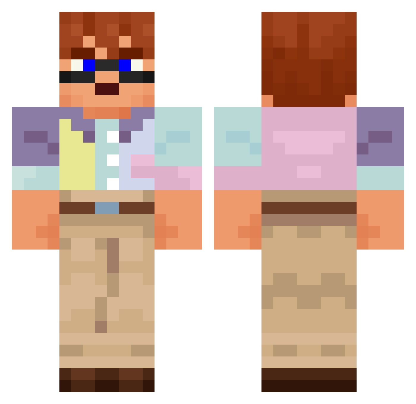 JoJokerPlays Minecraft skin, front and back view