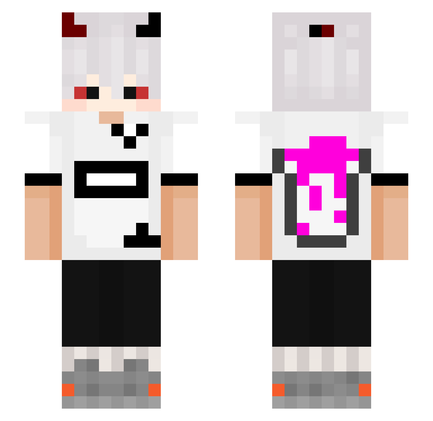 InspectorStalkef Minecraft skin, front and back view