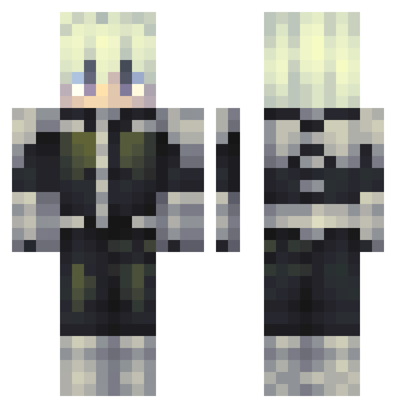 Sound_Echoes Minecraft skin, front and back view