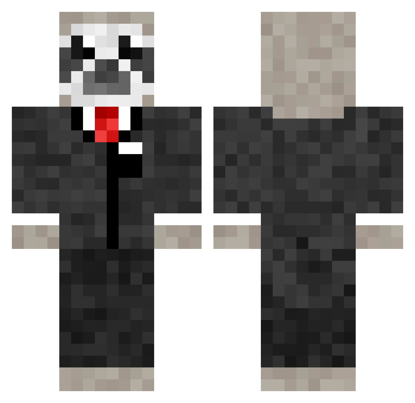 tomkav345 Minecraft skin, front and back view
