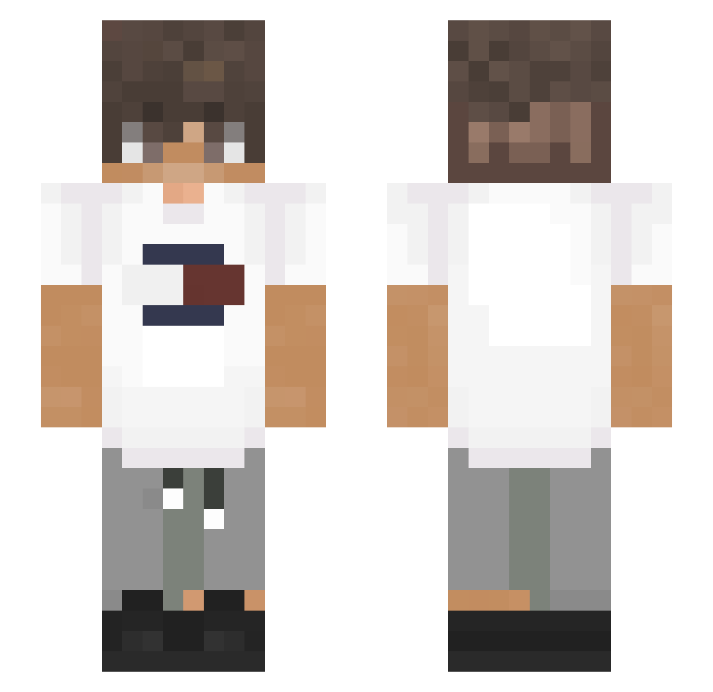 Disappointing Minecraft skin, front and back view