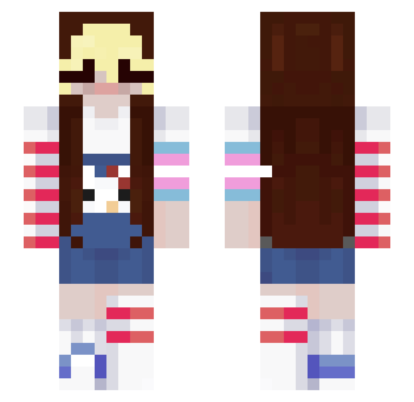 amylesbica Minecraft skin, front and back view