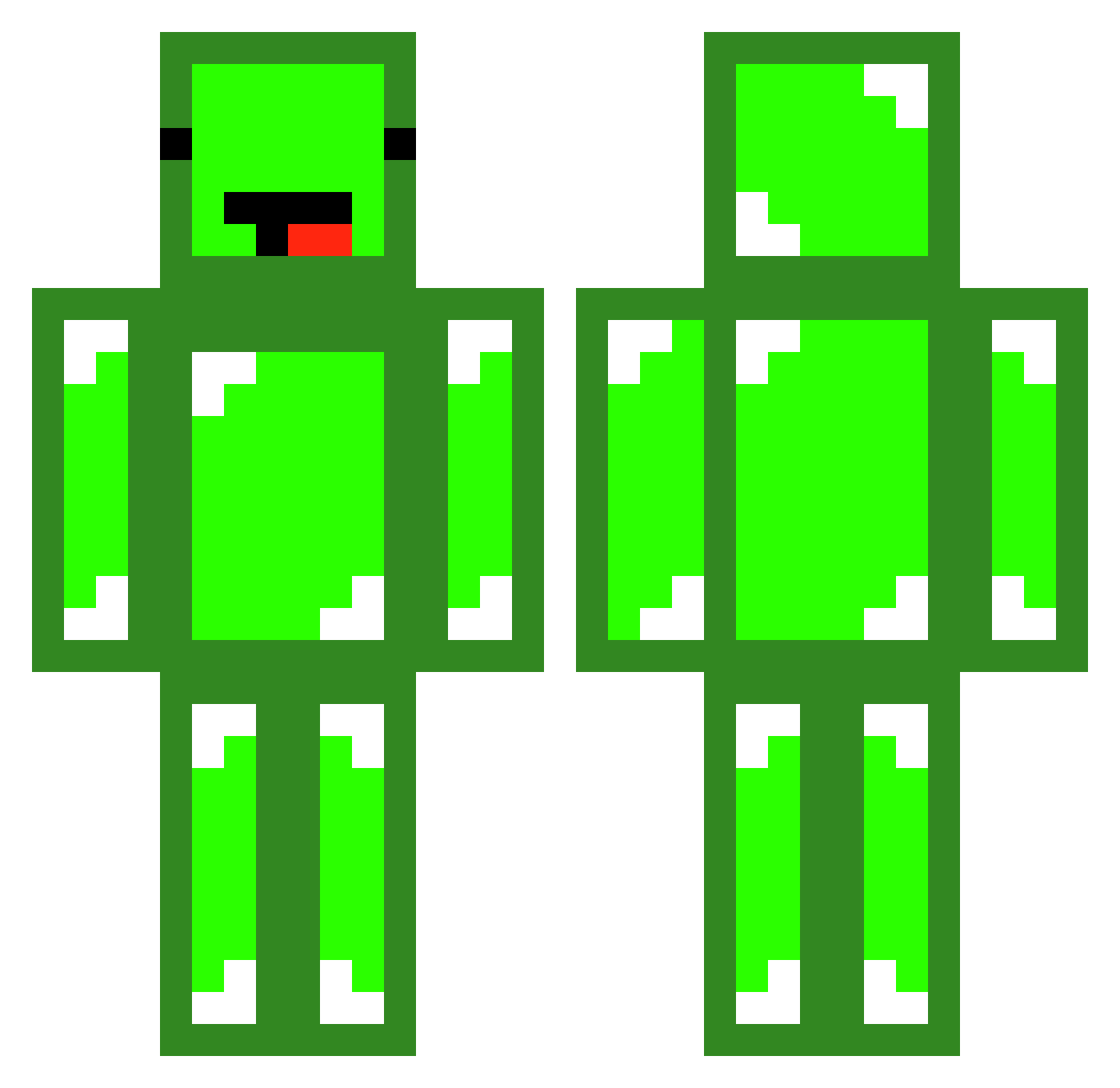 ShinyPants0 Minecraft skin, front and back view