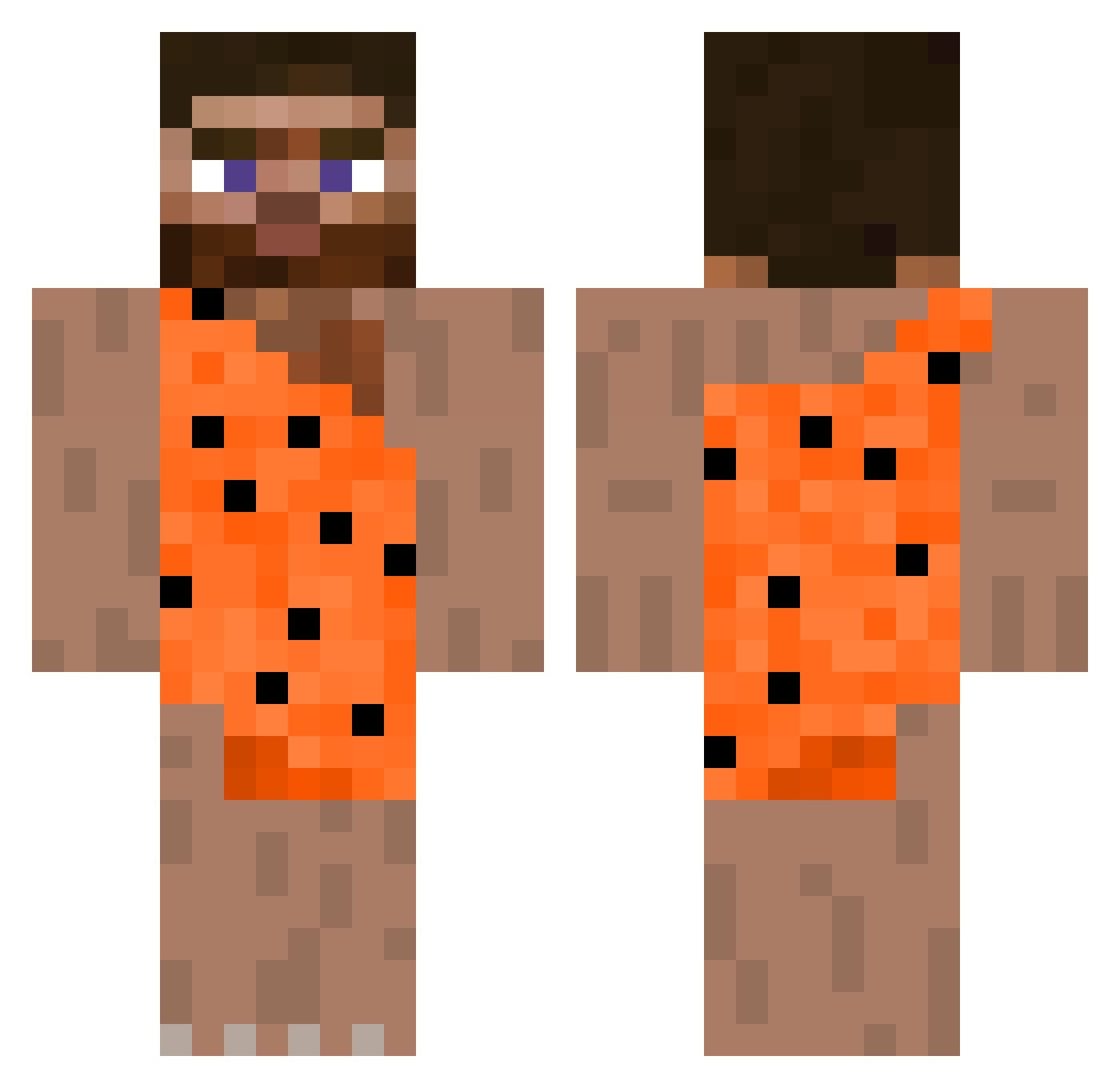 F3lks Minecraft skin, front and back view