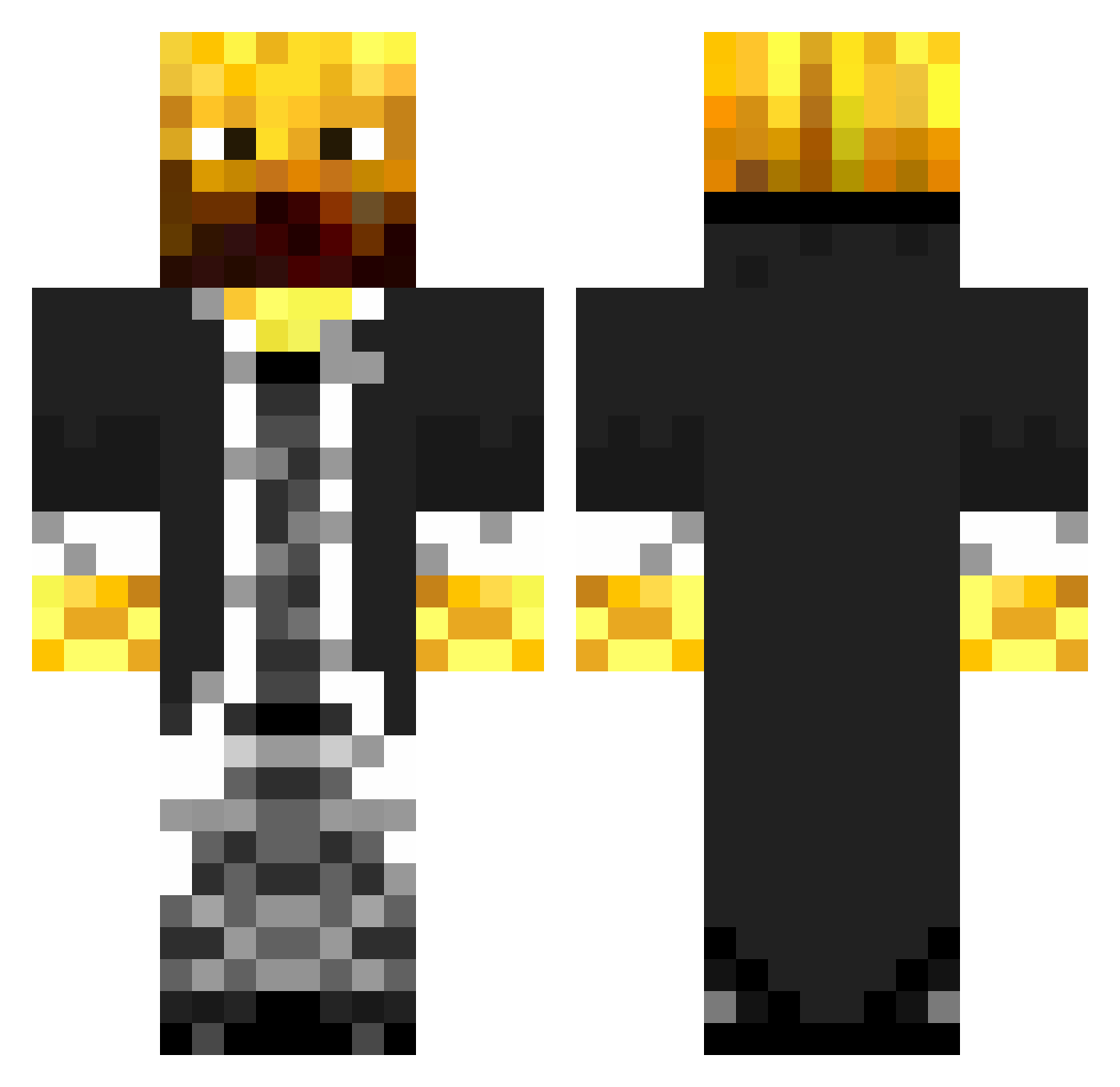 T3rmTW Minecraft skin, front and back view