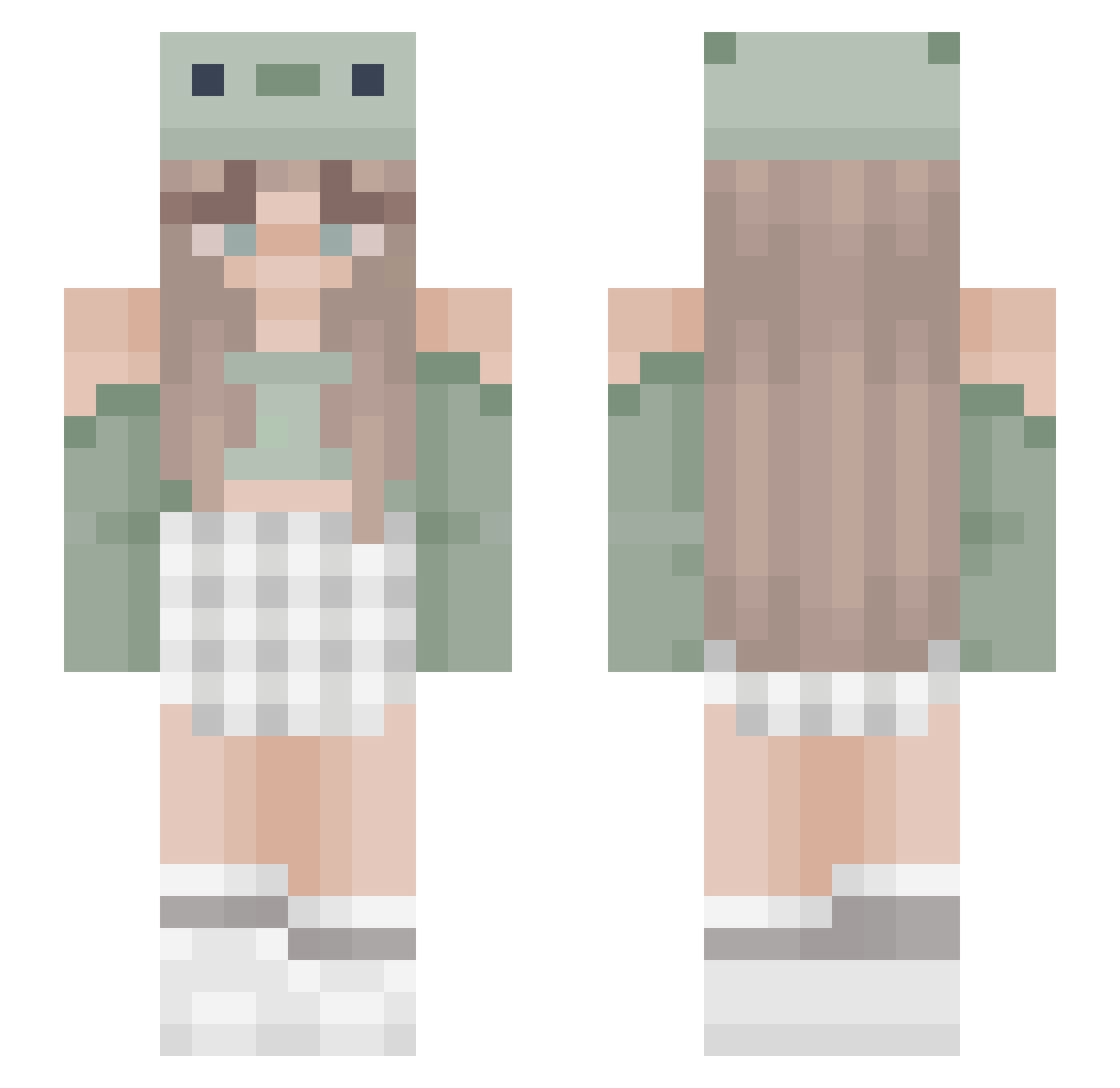 Aoxl Minecraft skin, front and back view