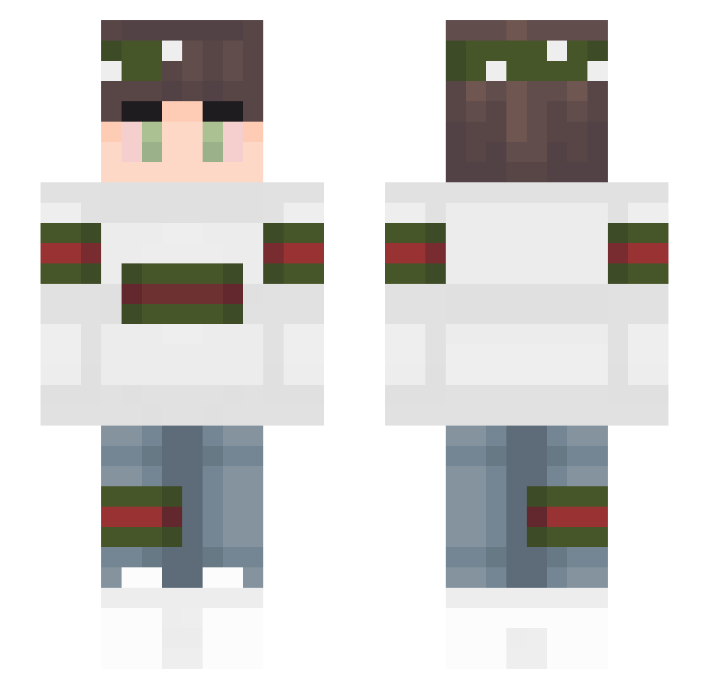 Unwet Minecraft skin, front and back view