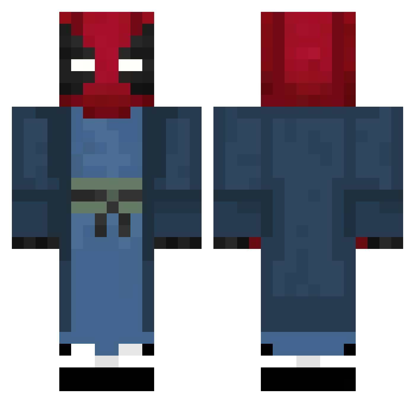 Mortaloni321 Minecraft skin, front and back view