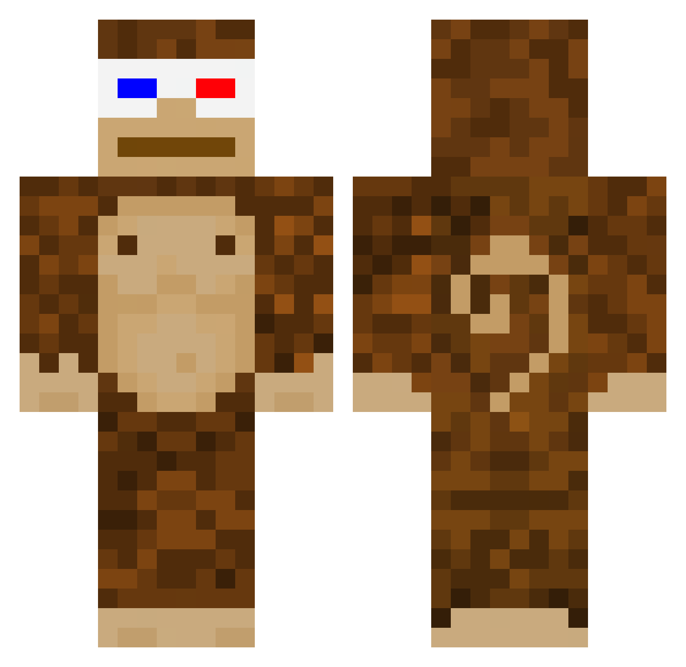 hannilism Minecraft skin, front and back view