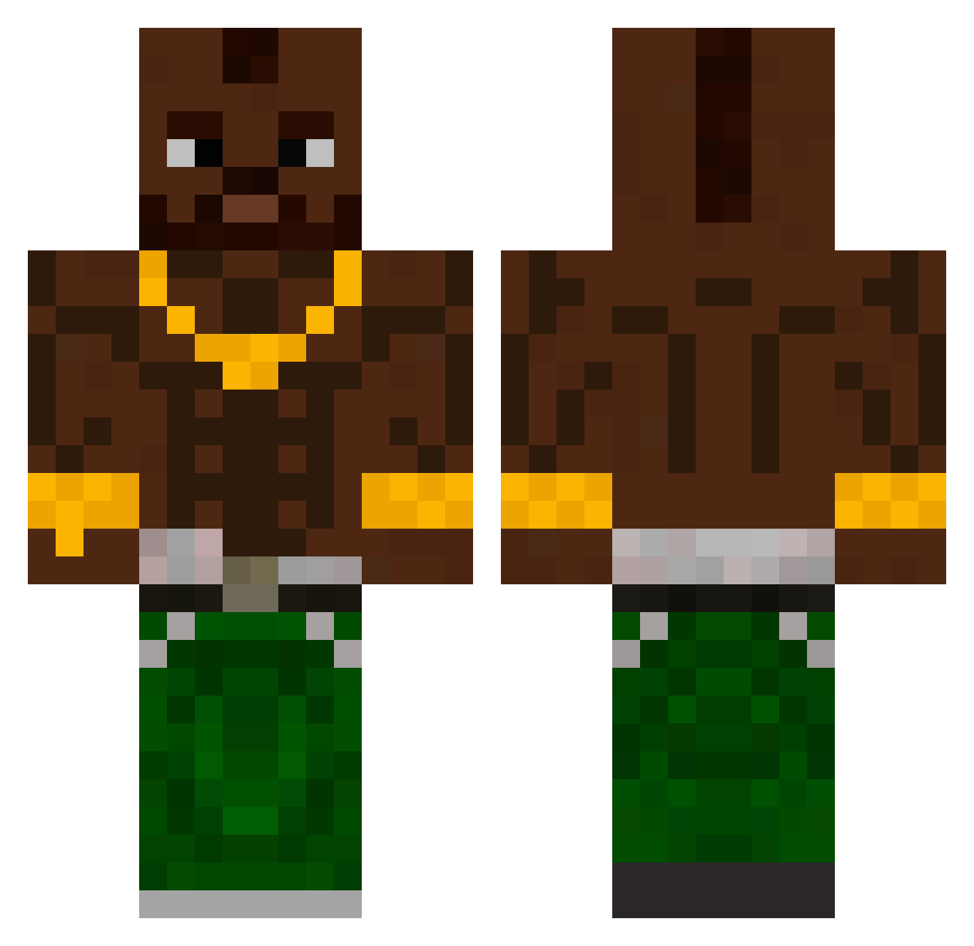 CrashesJohn Minecraft skin, front and back view