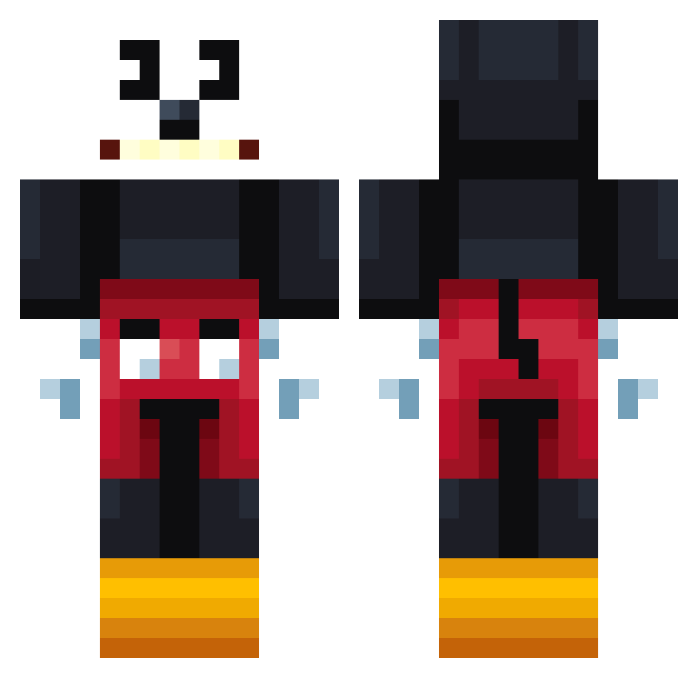 Cromo10 Minecraft skin, front and back view