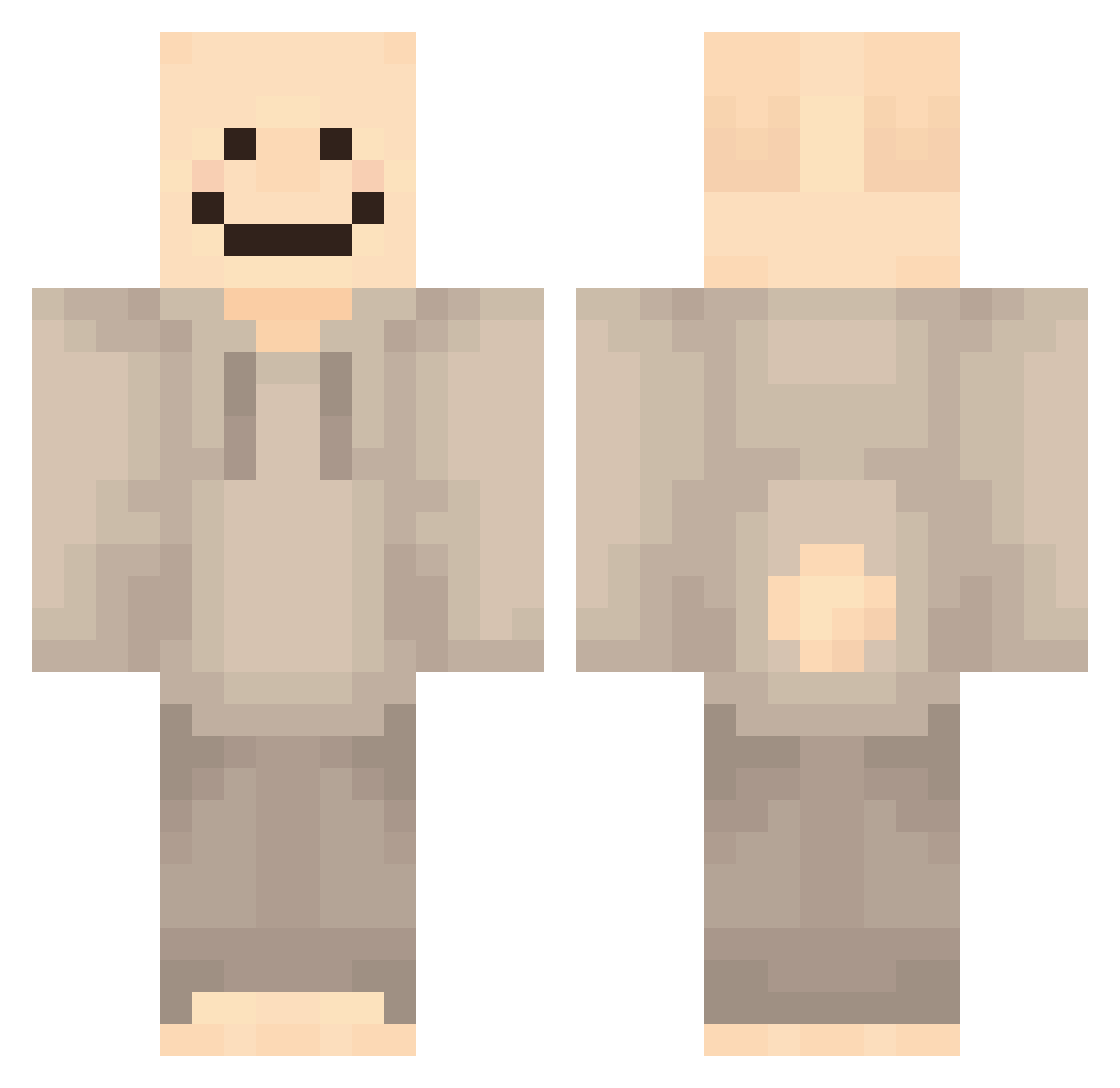 LucidClairvoyant Minecraft skin, front and back view