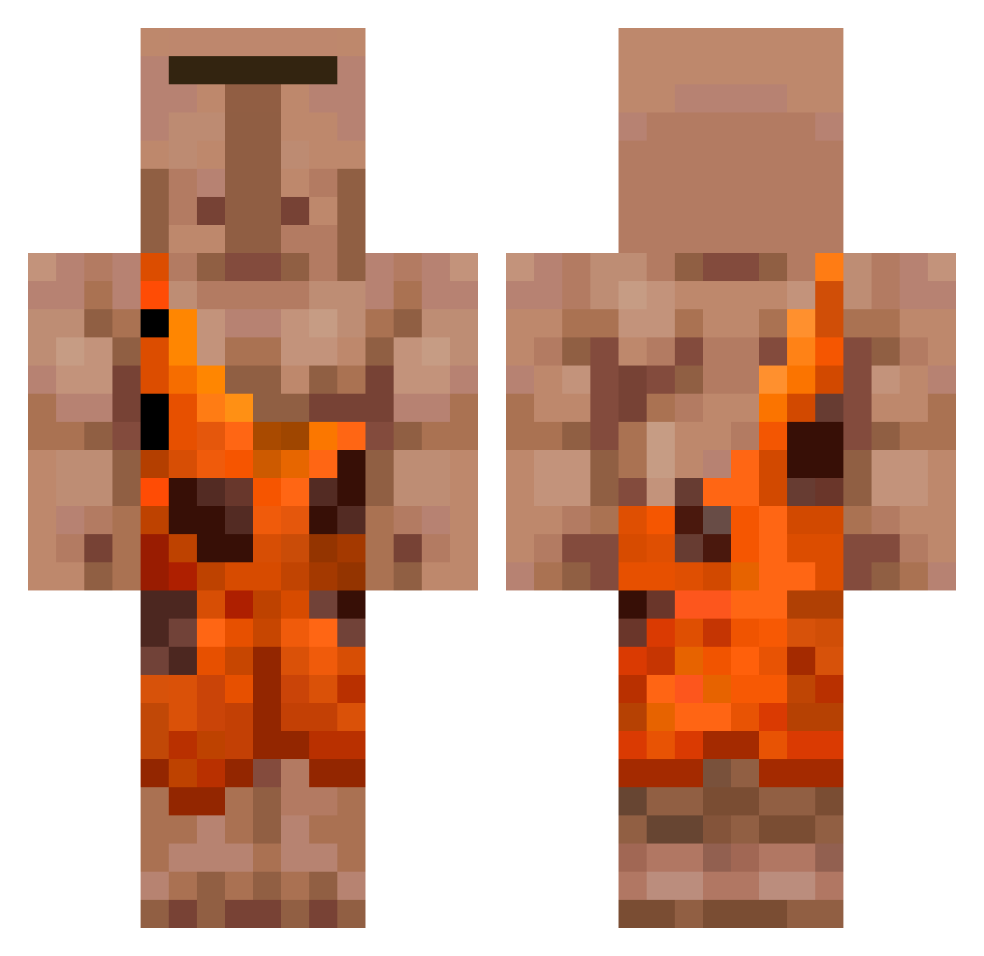 NEWPizzaGod123 Minecraft skin, front and back view