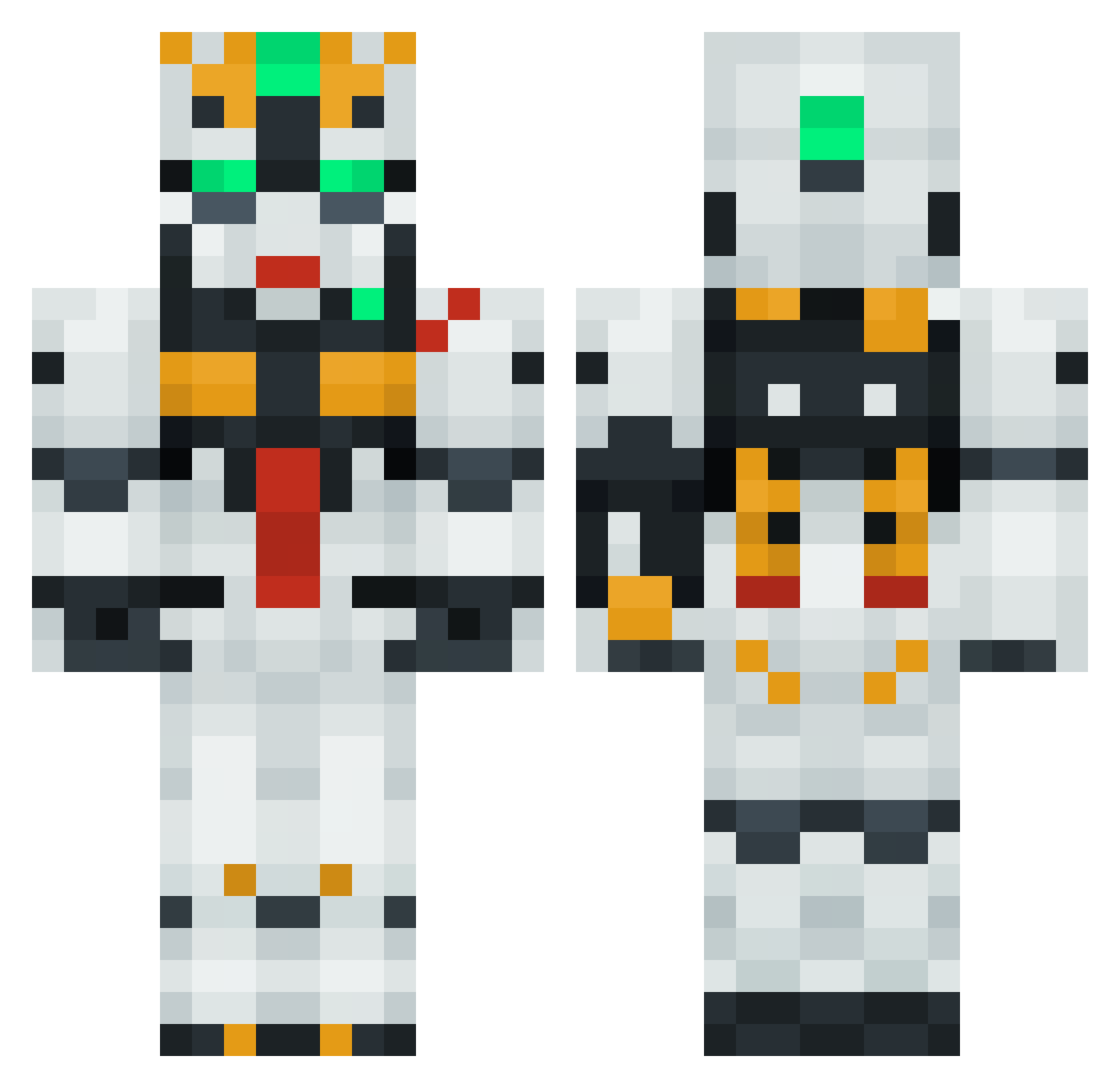 Breadly12 Minecraft skin, front and back view