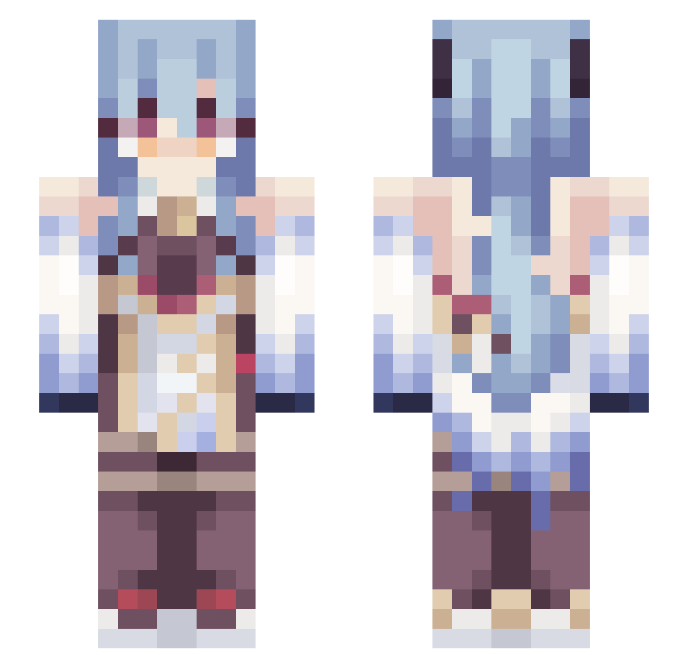 bbygirlreze Minecraft skin, front and back view