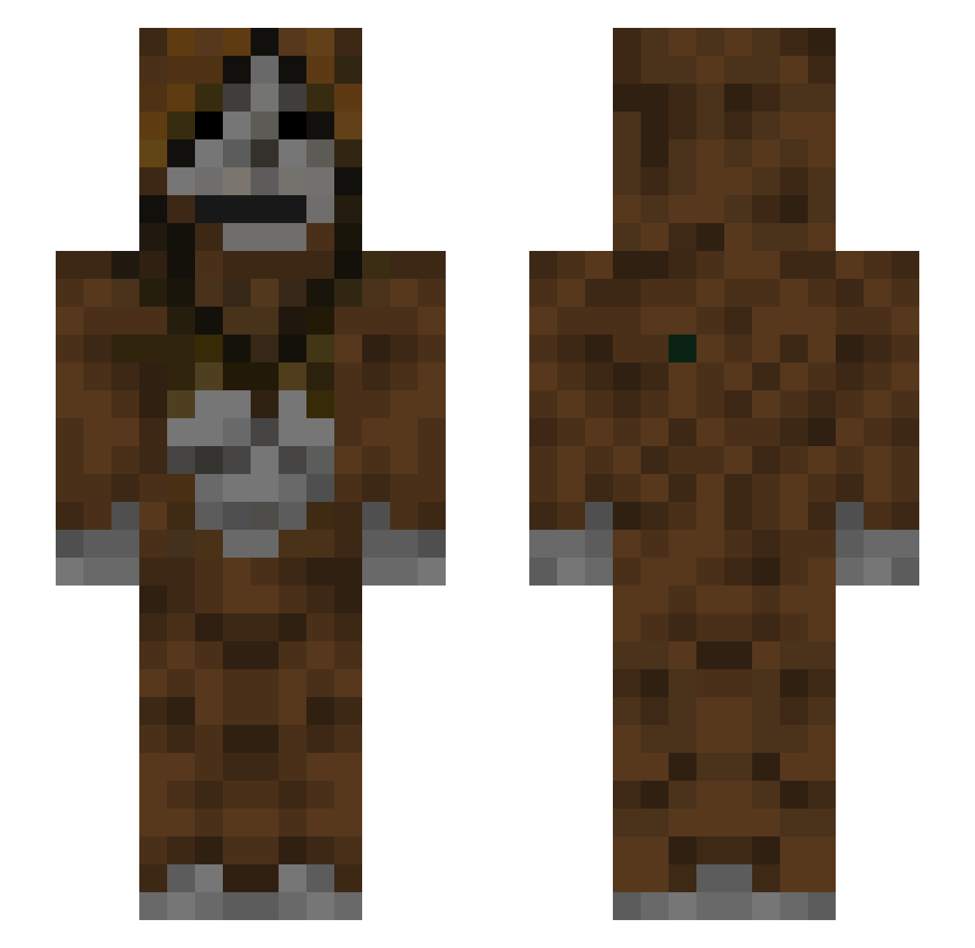 Lutemeil Minecraft skin, front and back view