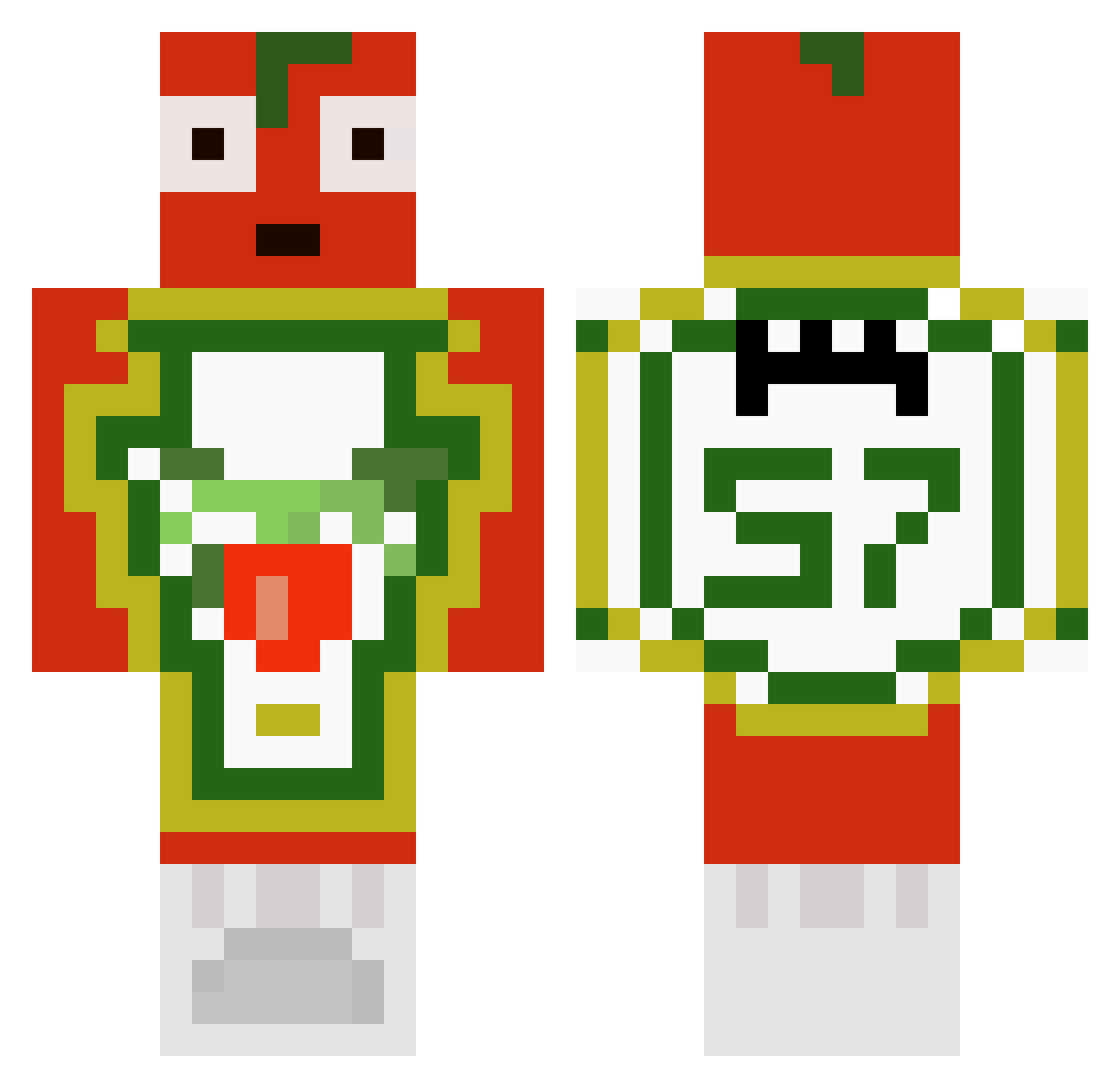 Jacobd19 Minecraft skin, front and back view