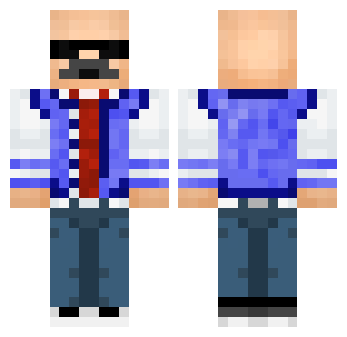 ImToy7k Minecraft skin, front and back view