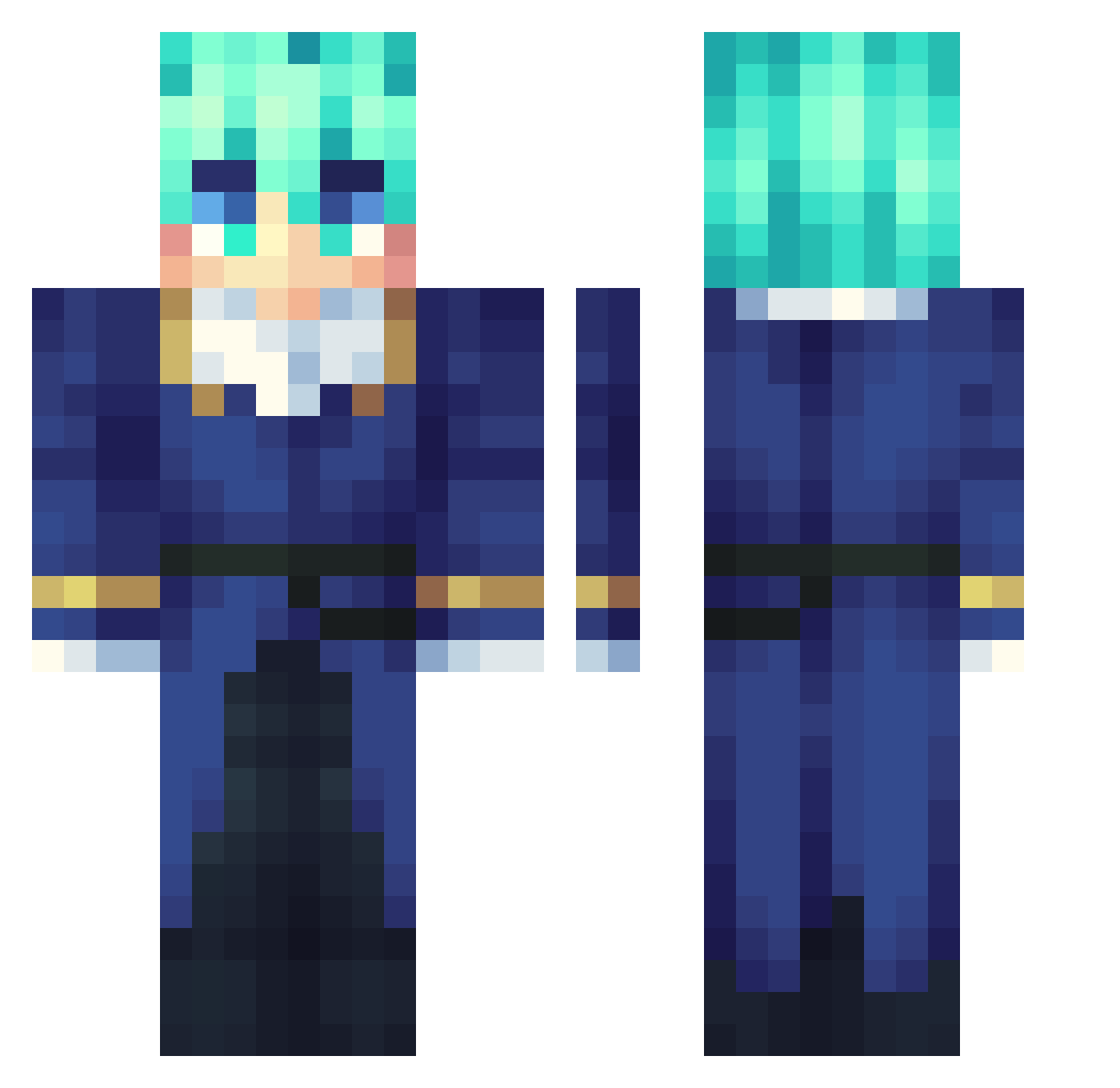 DrSalads Minecraft skin, front and back view