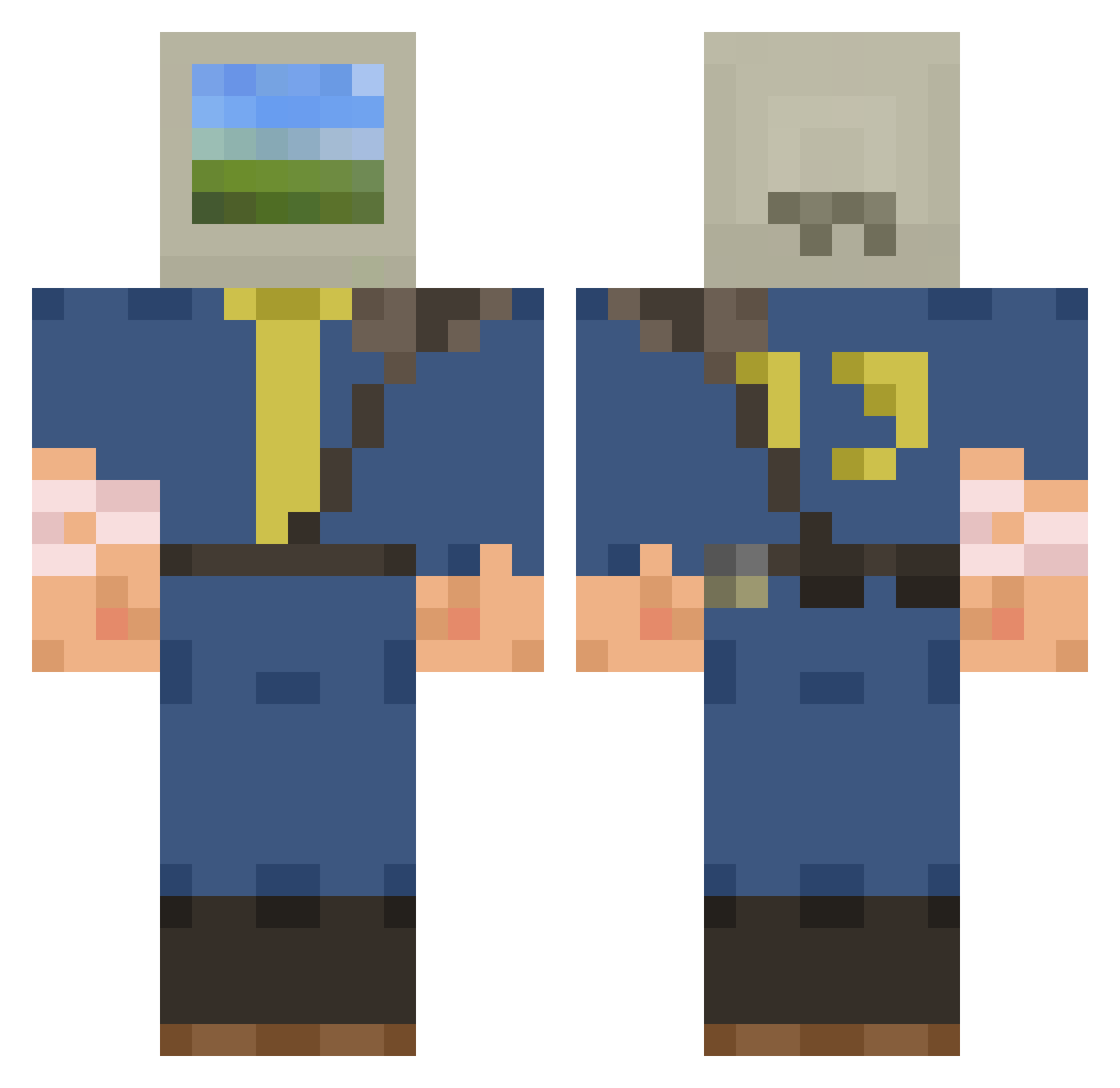 scampus7397 Minecraft skin, front and back view