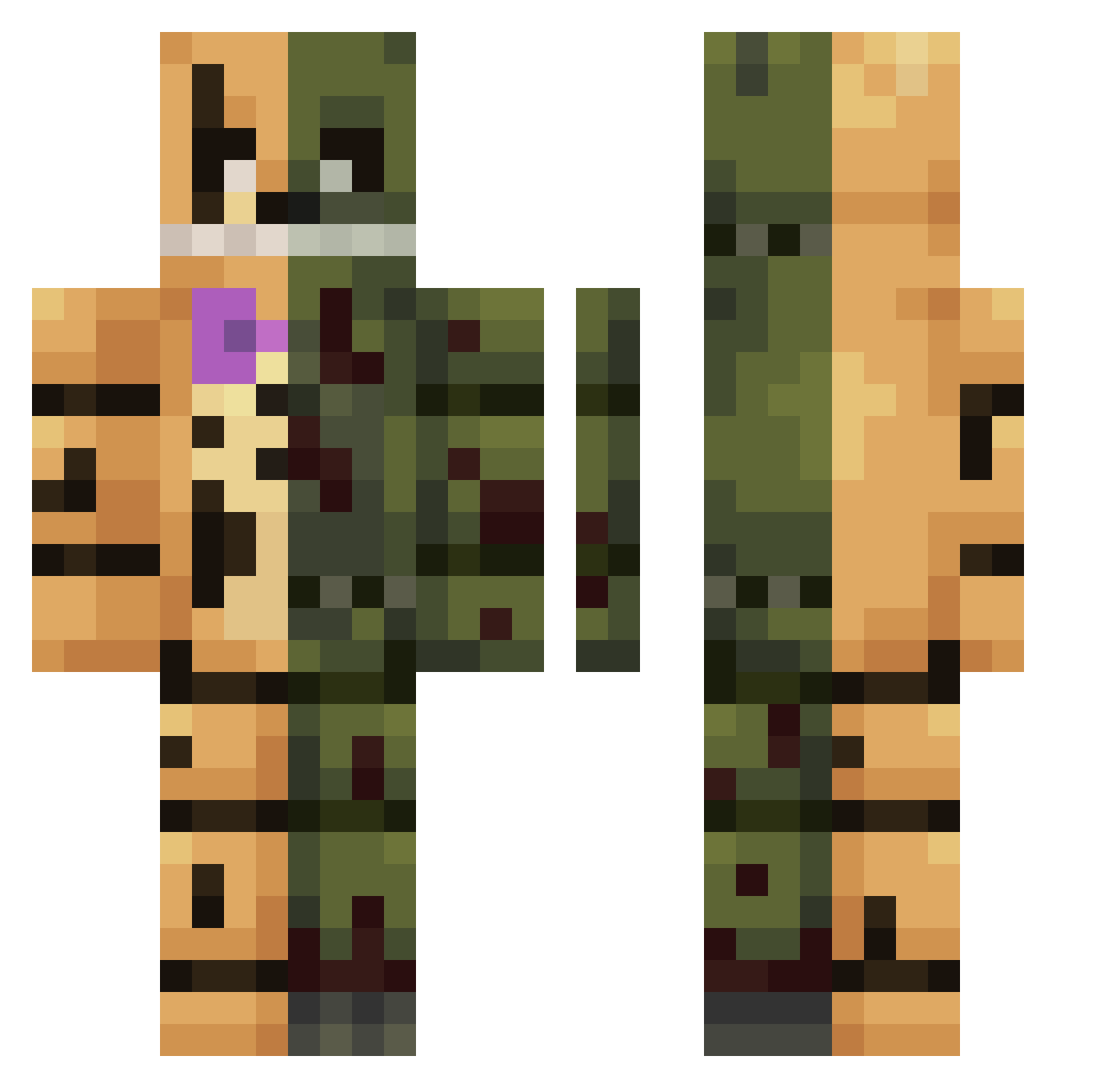 Nippian Minecraft skin, front and back view