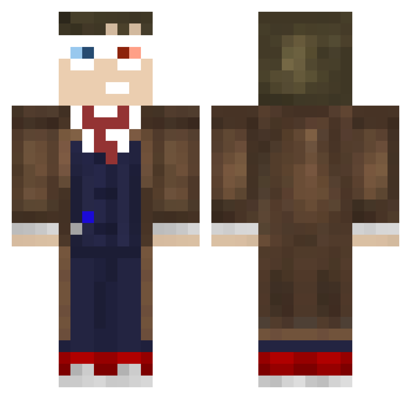 Gunwale Minecraft skin, front and back view