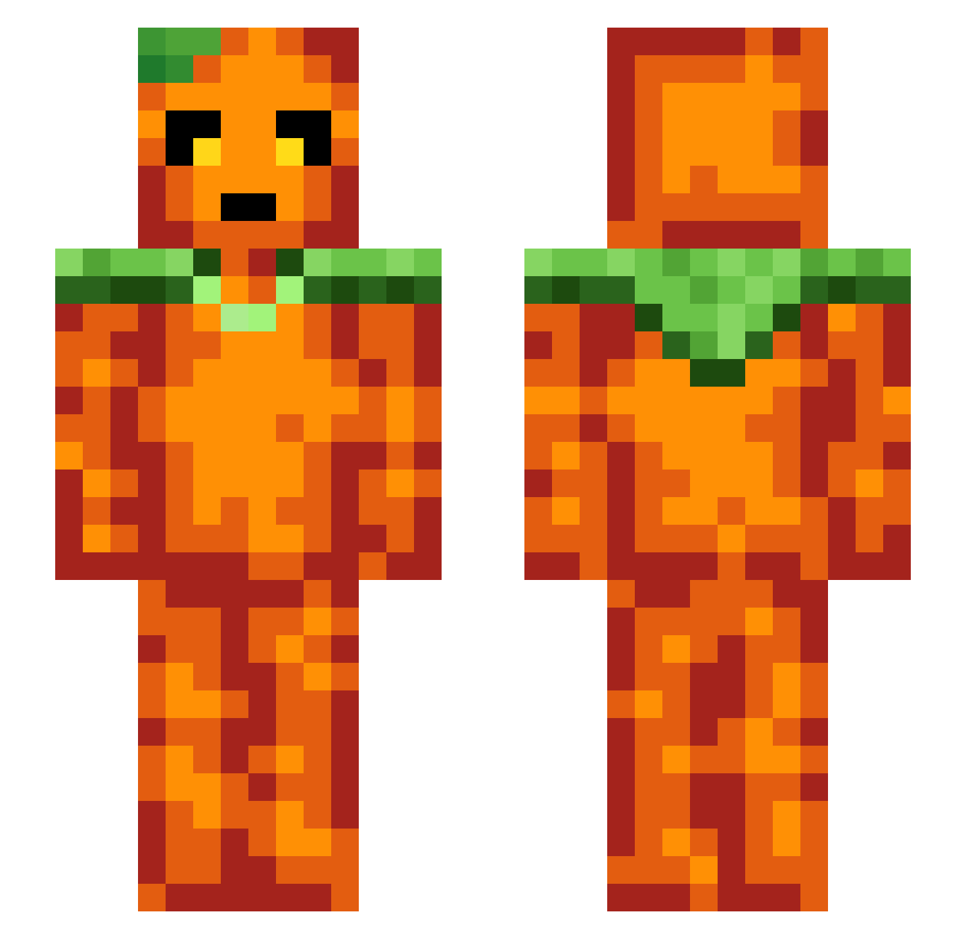 pIcePeach Minecraft skin, front and back view