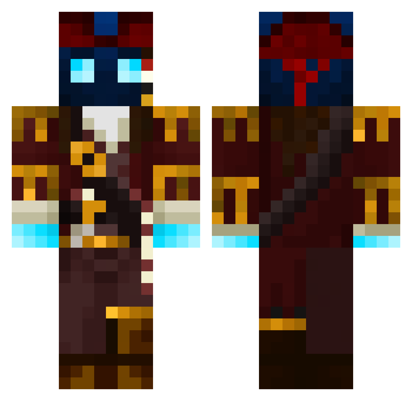 MagixSpellz Minecraft skin, front and back view