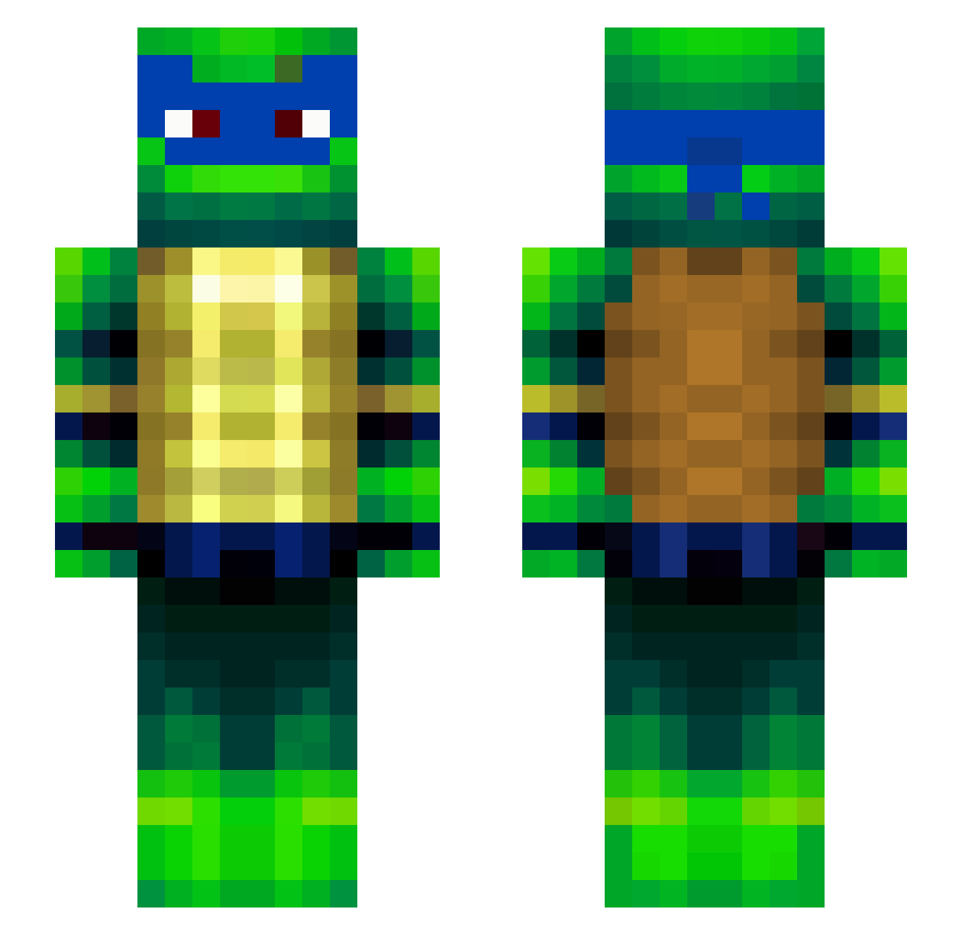 Lexriths Minecraft skin, front and back view