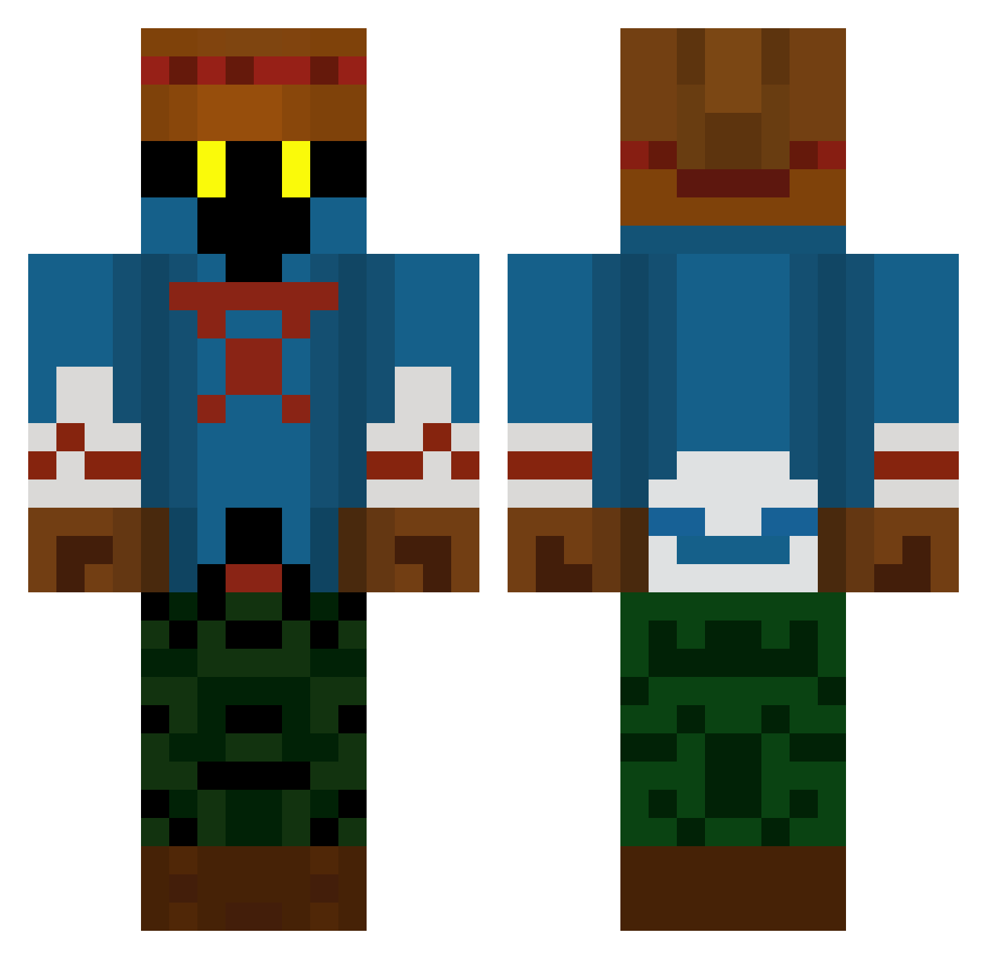 ChocoFader Minecraft skin, front and back view