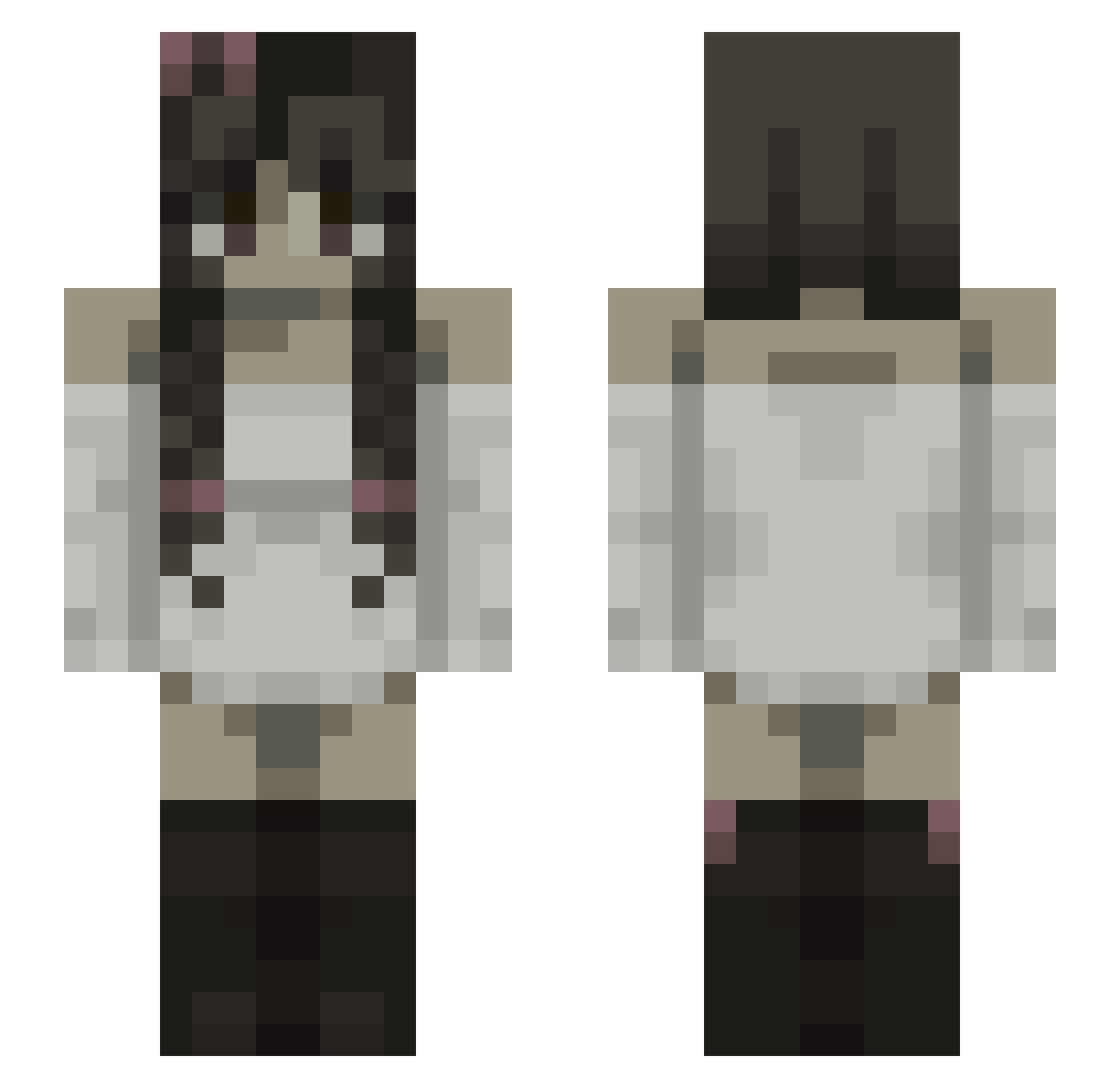 Miaaaa4ever Minecraft skin, front and back view