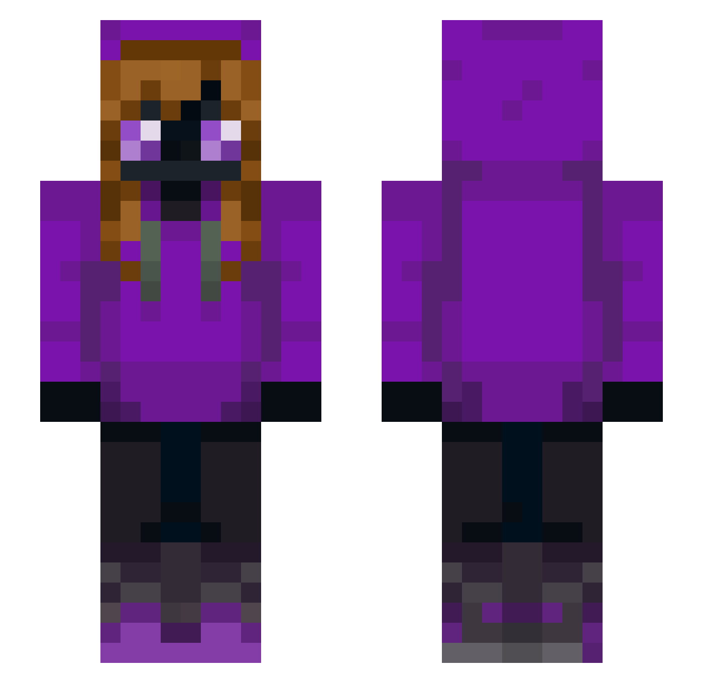 Stones2000 Minecraft skin, front and back view
