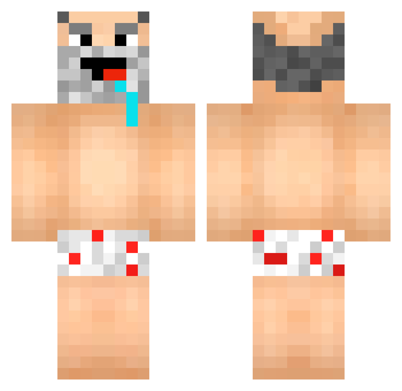 Ughpeal Minecraft skin, front and back view