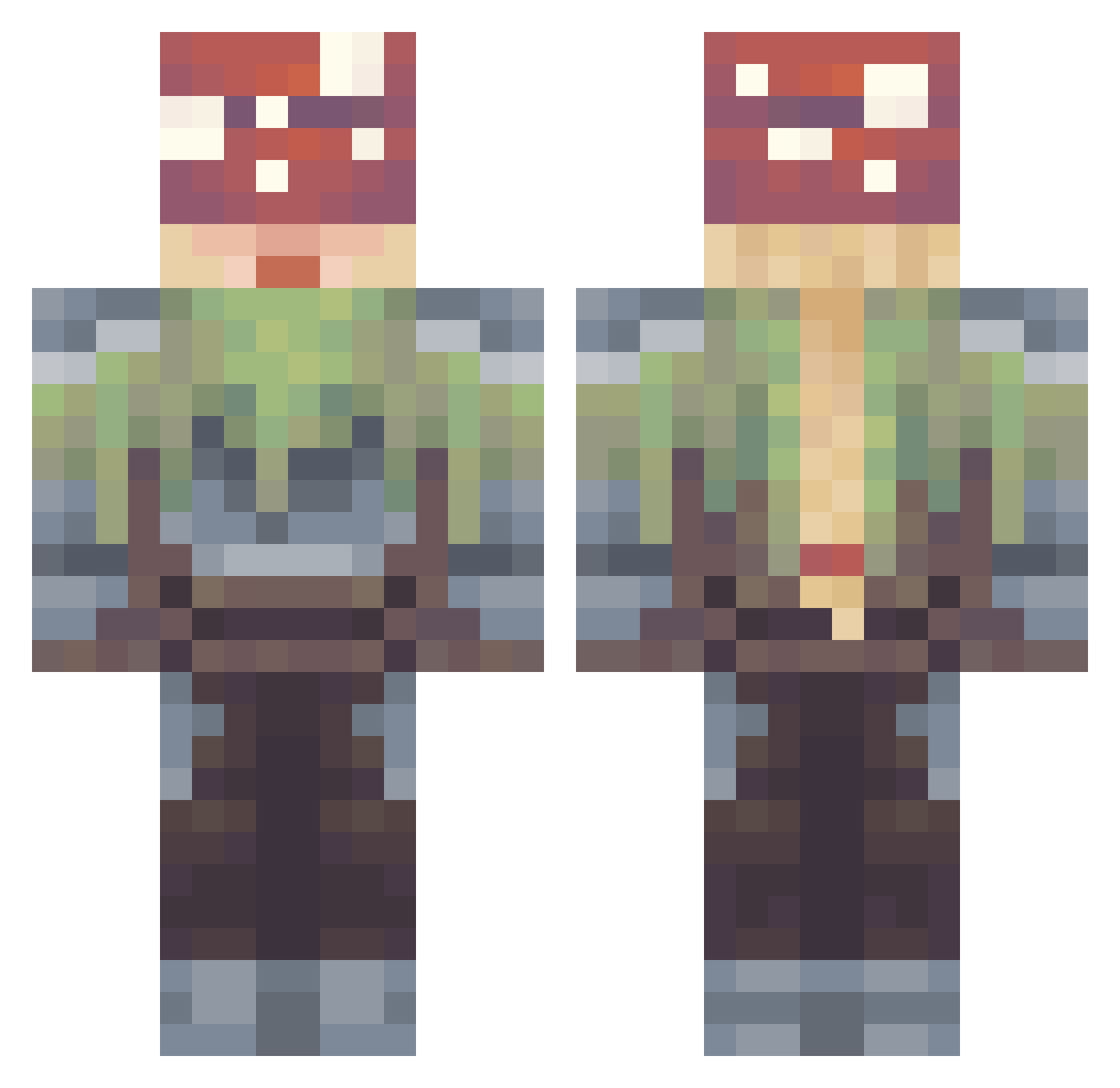 wenduhh Minecraft skin, front and back view