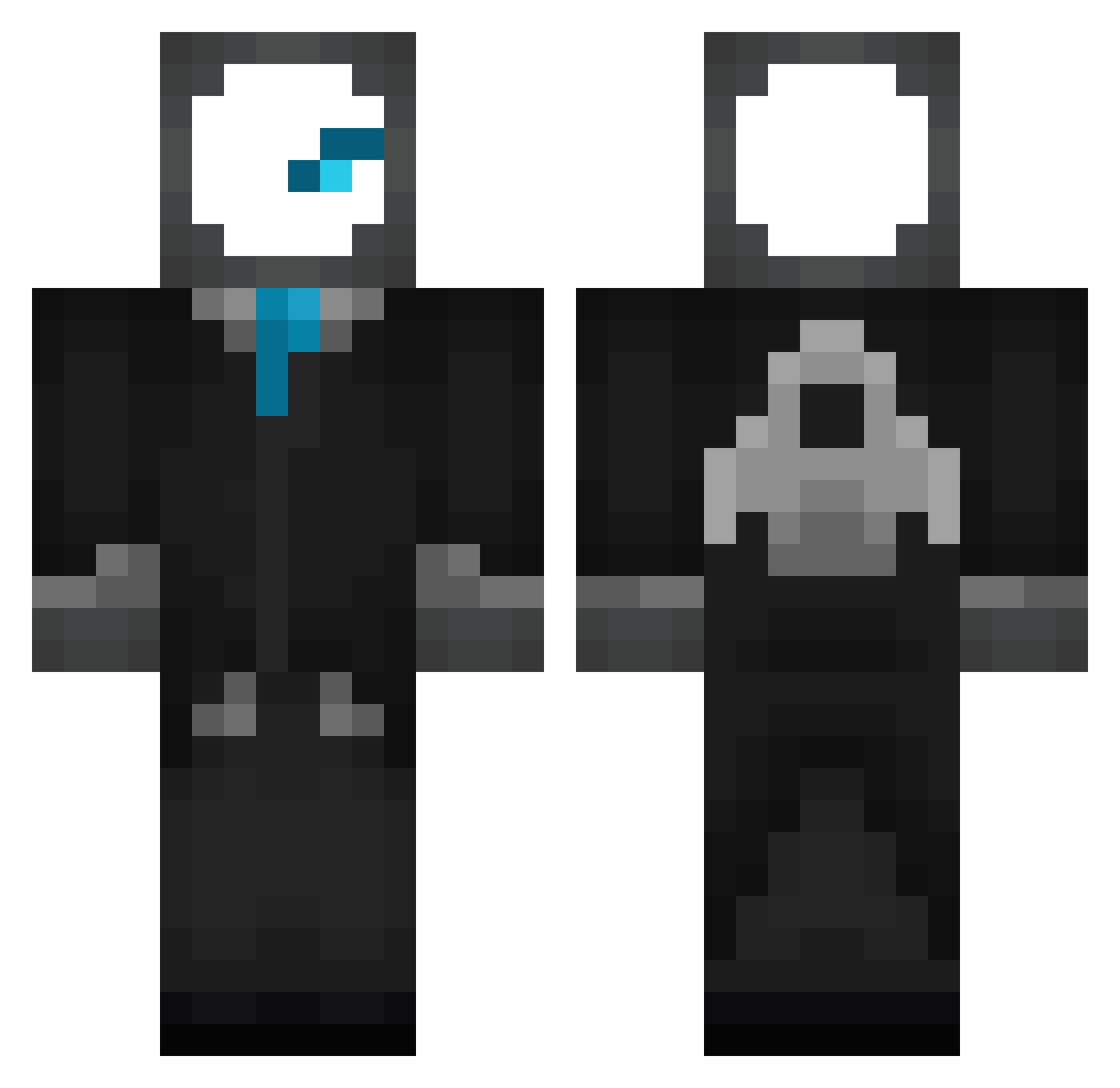 Pestpocalypse Minecraft skin, front and back view
