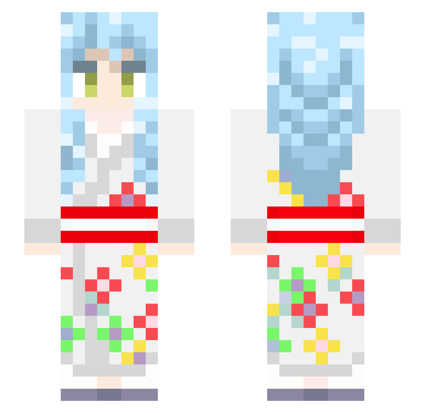 ShyFoodie Minecraft skin, front and back view