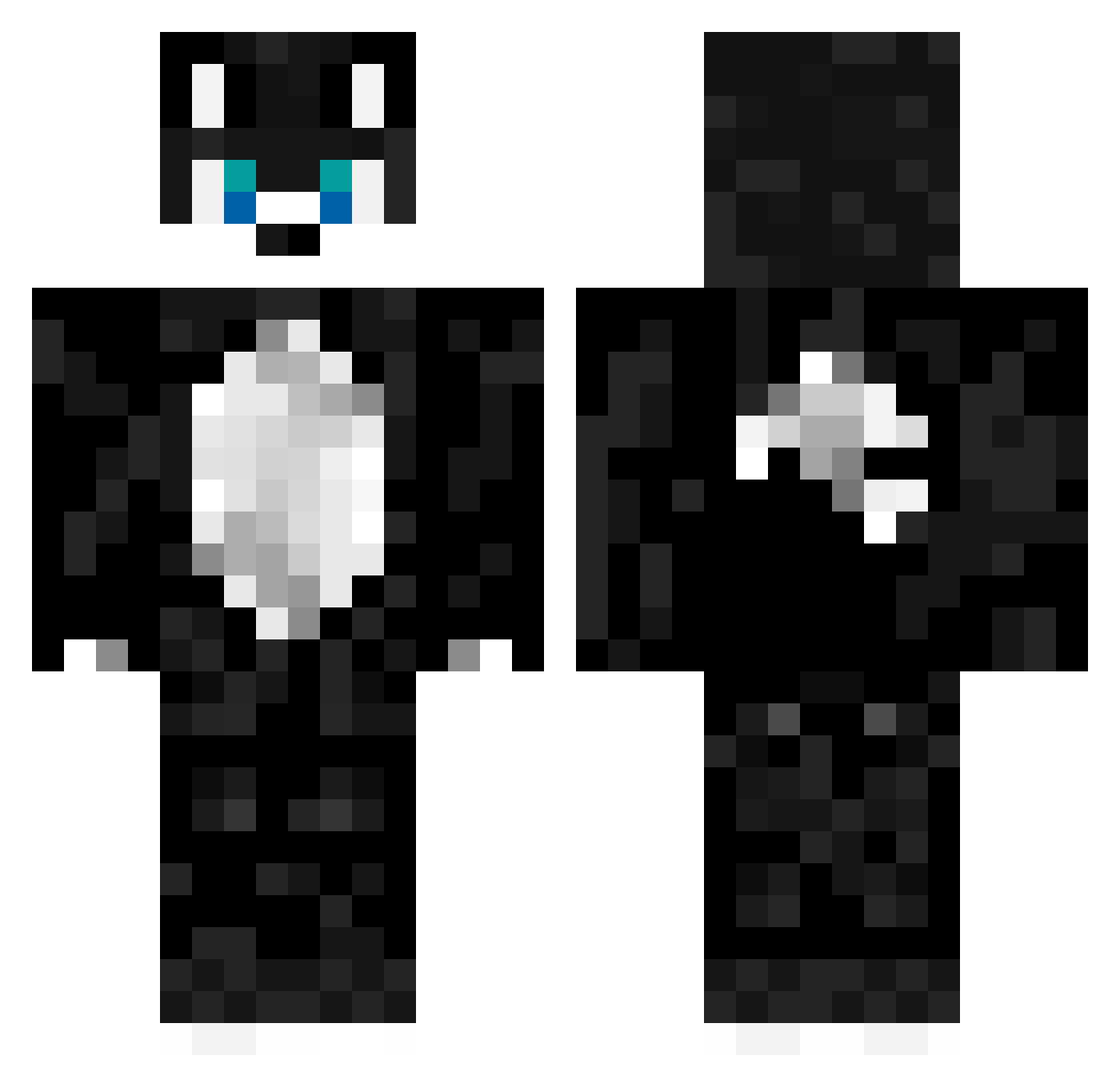 wDEDE Minecraft skin, front and back view