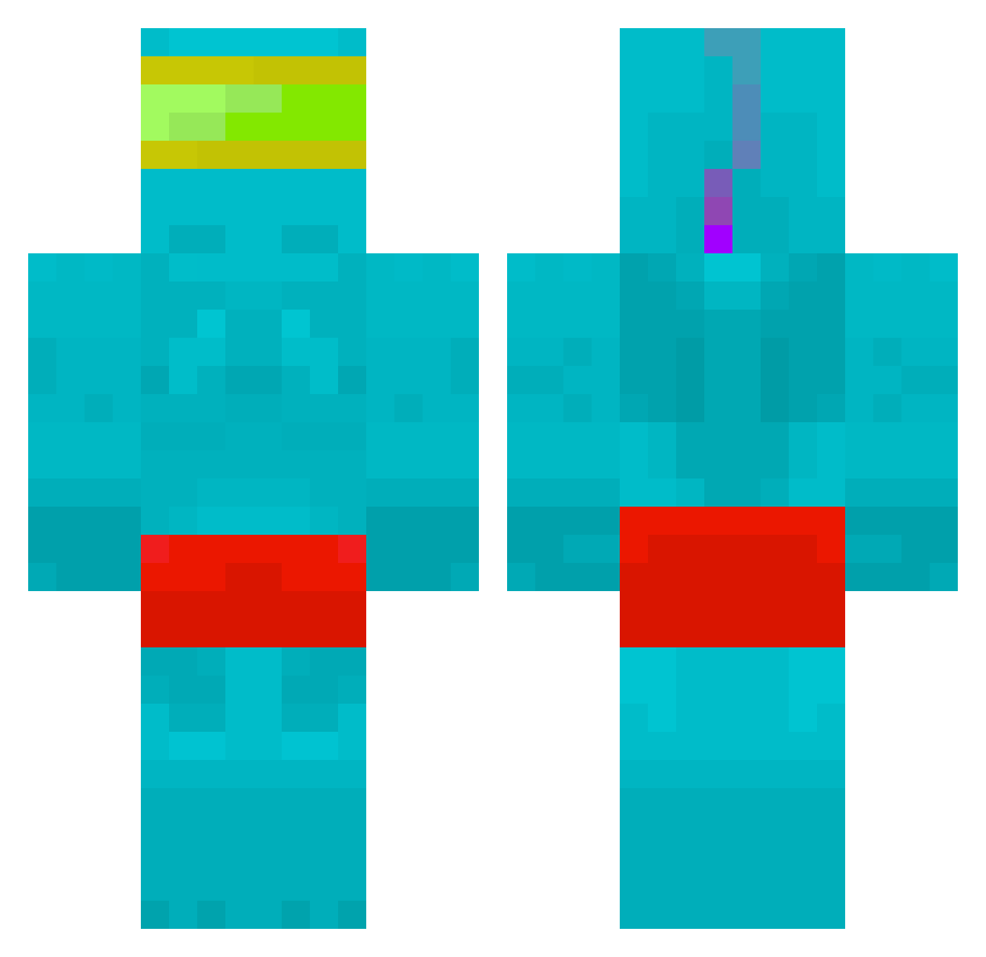 Zynex707 Minecraft skin, front and back view
