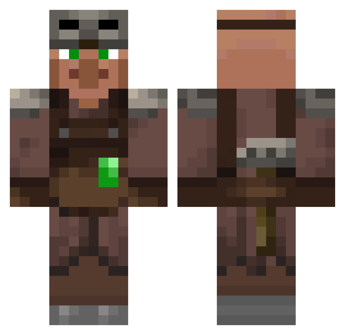 QLF_UwU Minecraft skin, front and back view