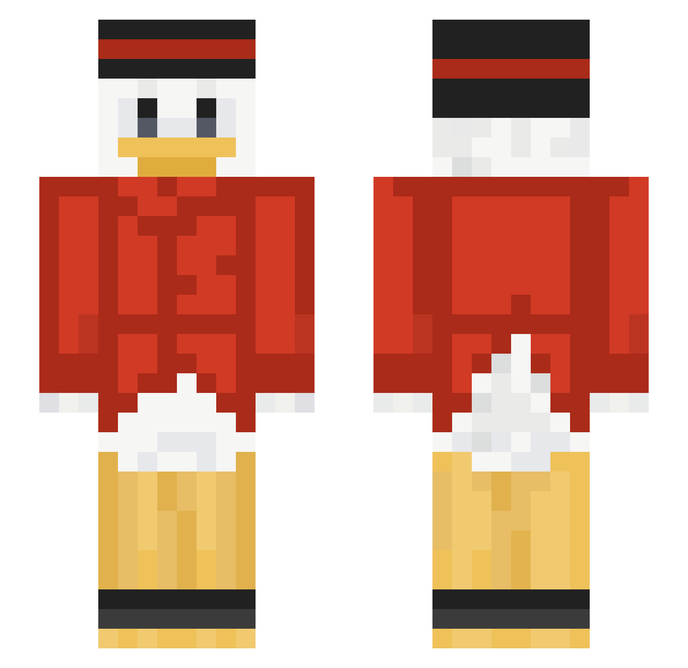 Hotpocket_e Minecraft skin, front and back view