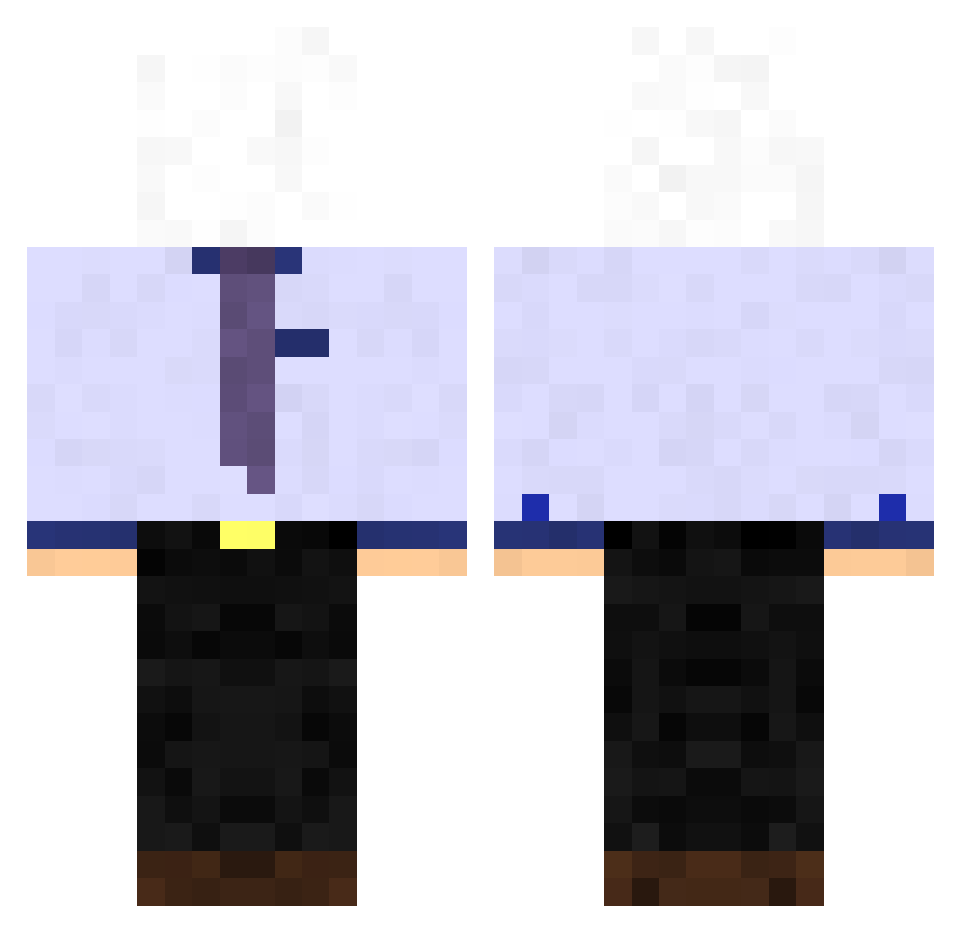 equipment Minecraft skin, front and back view