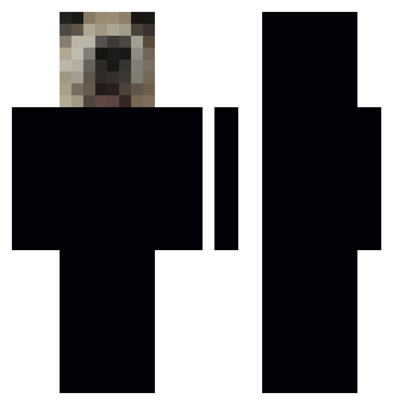 TotiGO07 Minecraft skin, front and back view